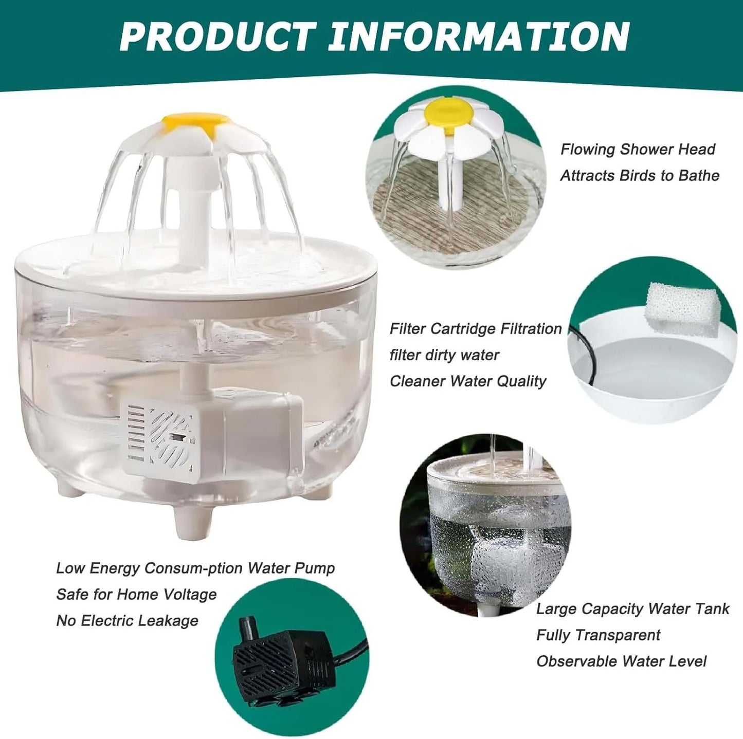 Automatic Pet Water Fountain for Cats and Dogs Large Capacity USB Powered Silent Operation Safe Food Grade PP Ideal Gift for Pet