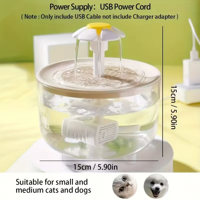 Automatic Pet Water Fountain for Cats and Dogs Large Capacity USB Powered Silent Operation Safe Food Grade PP Ideal Gift for Pet
