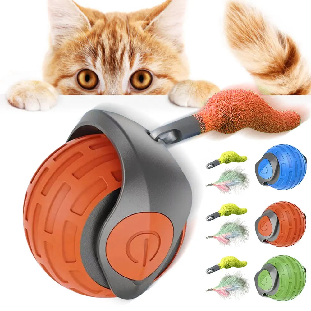 Cat Interactive Ball Toys Rechargeable Smart Pet Electric Toy Dog Cat Training Imitate Mouse Cat Training Teaser Kitten Cat Ball