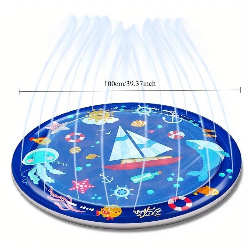 100cm outdoor Summer Pet Swimming Pool Inflatable Water Sprinkler Pad Play Cooling Mat Outdoor Interactive Fountain Toy for Dogs